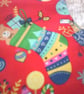 Christmas Stocking with stockings full of Gifts on a red background  - Image 7