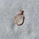 Wire wrapped Copper Scottish Sea Glass Pendant