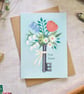 Floral Key New Home Housewarming Card