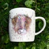 Highland Cow bone China mug