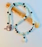 Amazonite Hearts Necklace With Black Swarovski Crystals - Handmade In Devon - Image 9