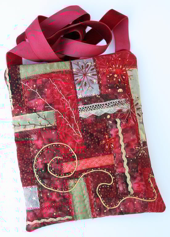 Red Beaded Embroidered Bag Kit