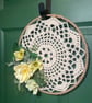 Hand-Crocheted Lace Wreath – 30cm Cream Doily with Summer Yellow Florals - Image 3