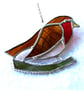 Robin Bird Suncatcher Stained Glass British Handmade  - Image 2