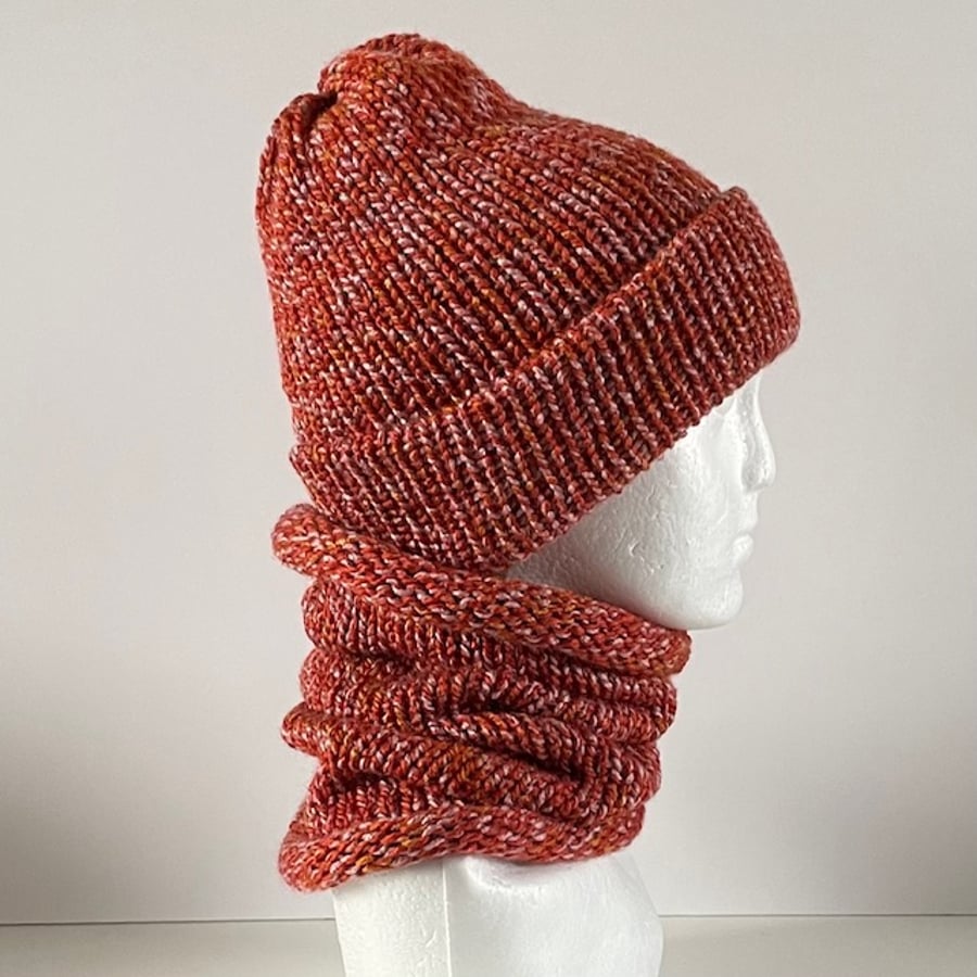 Slouchy Hat and Neckwarmer Set, Double Layered Reversible, FREE DELIVERY 