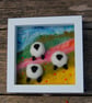 Three Sheep amongst flowers - needlefelt with embroidery