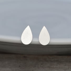 raindrop teardrop earring studs in sterling silver