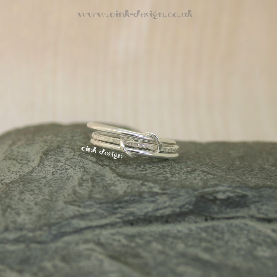 Sterling silver stacking style rings size M