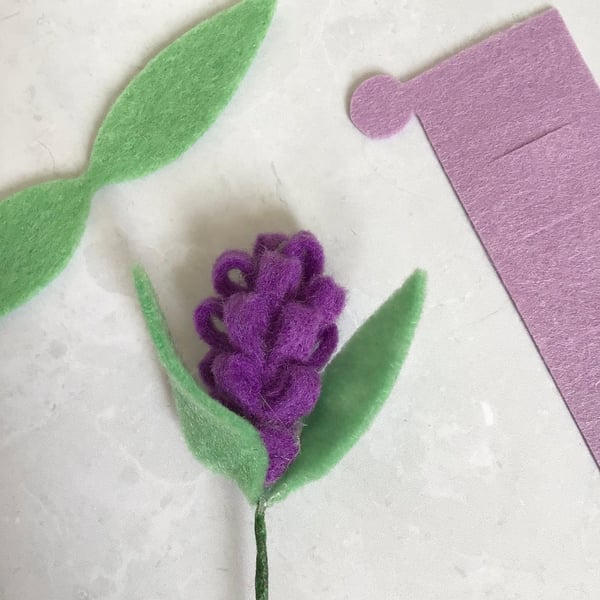 Felt Lavender Flowers, Felt die cut flowers, DIY Flower Kit