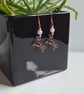Blue Crackled Agate & Copper Dangle LOVE Earrings Gift Crystal Jewellery Jewelry - Image 2