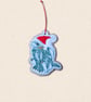 Santa Baby Dragon Christmas Decoration - Embroidered Tree Ornament