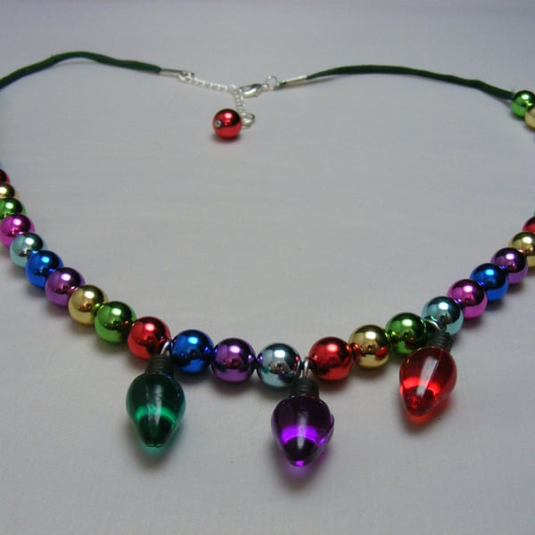 Bauble and Lights Christmas Necklace
