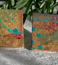 Old Gold, Stainless Steel Post Earrings.