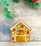 Ginger in a Gingerbread House Christmas Hanging Decorations Personalised Gift - Image 1