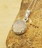 Tiny silver Rainbow Moonstone Pendant. June birthstone. - Image 1