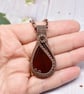 Wire Woven Carnelian and Copper Pendant - Image 6