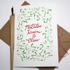 Personalised Mistletoe kisses Christmas card