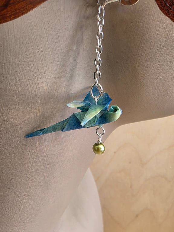 Dragonfly earrings, origami jewellery, lightweight and easy to wear, summer chic