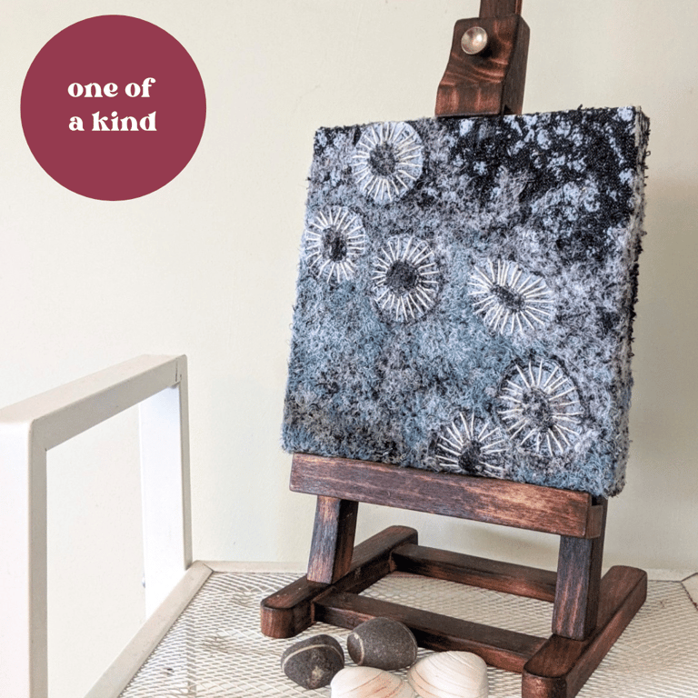 Coastal Dreams Textile Art: Sea Foam - UNFRAMED 