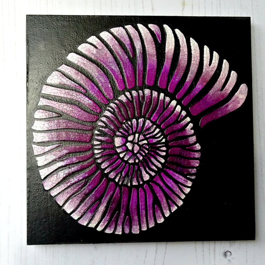 Purple Ammonite Painting