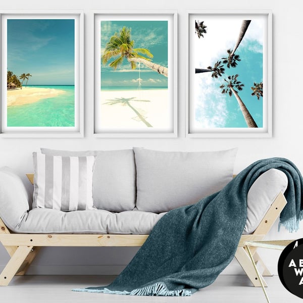 Beach Creations, Beach Lover Gift, Beach Decor, Coastal Wall Art, Set Of 3 Calif