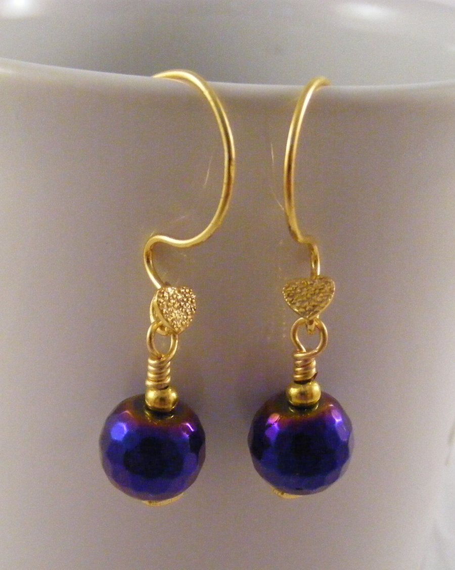 Purple Hematite Earrings