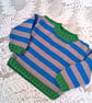 Baby's Hand Knitted Striped Sweater, Baby's Knitted Jumper, Gift Ideas for Baby - Image 1