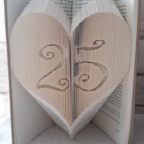 25 in a Heart COMBI Book Folding Pattern - EMAILED PDF PATTERN