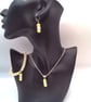 Yellow Faceted Beads and Silver Snowflake Spacers Necklace Bracelet and Earrings - Image 5