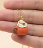 Pumpkin Latte Mug Necklace – Handmade Autumn Charm Pendant - Image 2