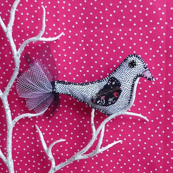 Fabric Brooch - called Birdy