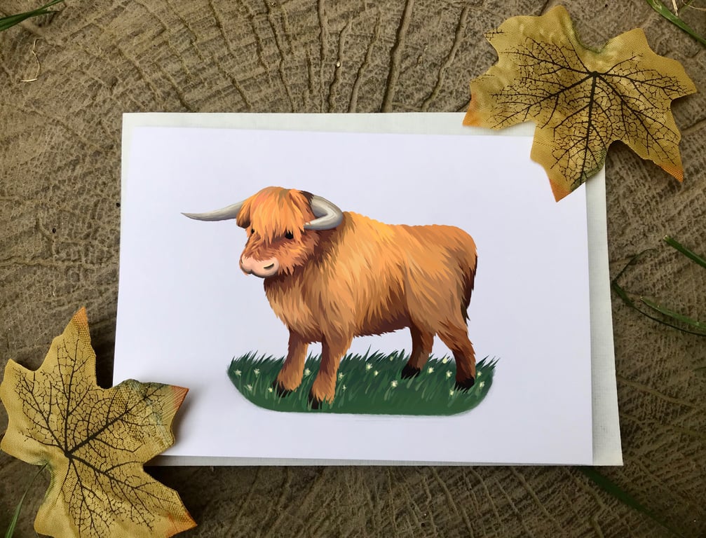 Highland Cow Blank Greeting Card