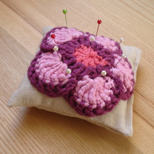 Crochet Flower Pin Cushion