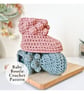 Crochet Baby Booties Pattern – Bobble Cuff PDF Newborn to 6 Months - Image 1
