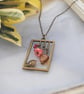 Bird with amber leaf and flower necklace - Image 4