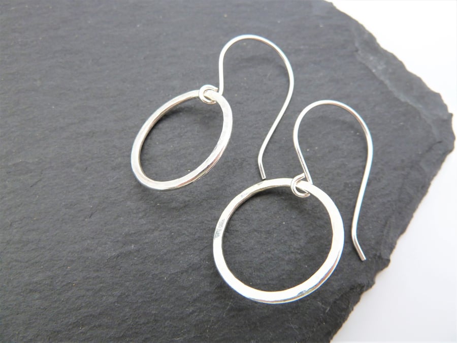 sterling silver earrings, circles