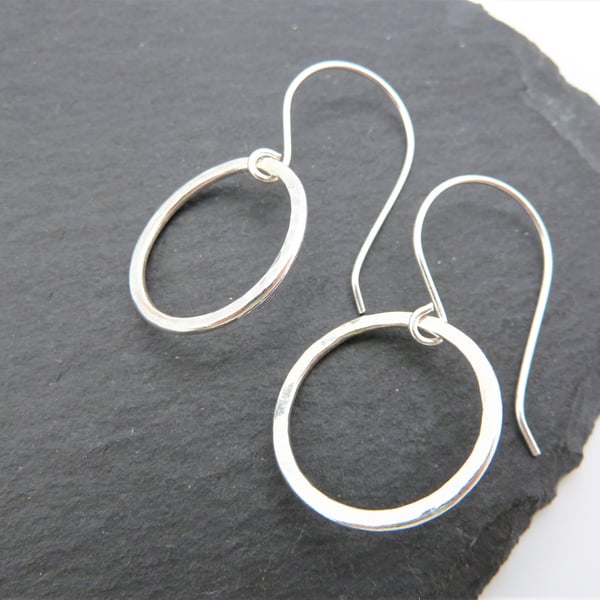 sterling silver earrings, circles