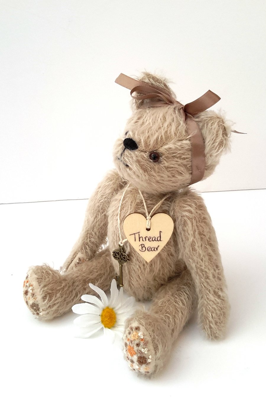 Thread Bear, Collectable Artist Bear, Mohair Teddy Bear by Bearlescent 