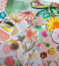 Orange and green junk journal or scrapbook ephemera bundle - Image 3