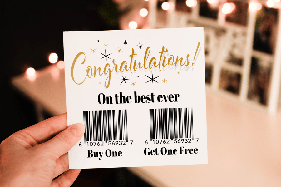 Twins Buy One Get One Free Card, Congratulations for Baby Twins, Twins Baby