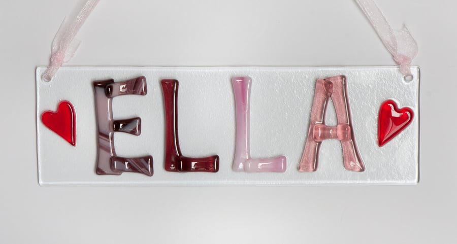 Fused Glass Name Plaque