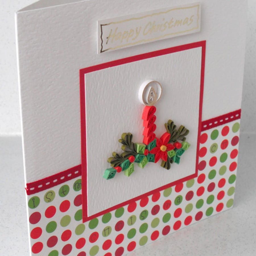 Christmas card paper quilling
