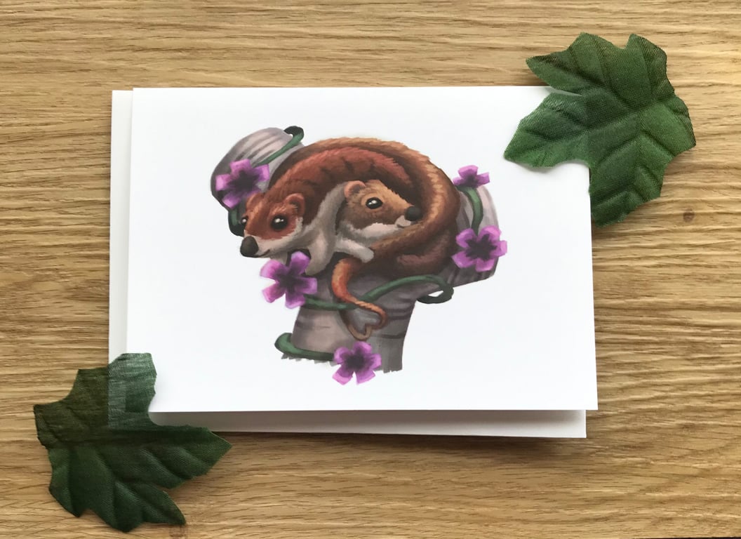 Weasels Blank Greeting Card