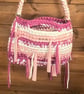Bespoke Crochet Shoulder Bag — Pink & White Handmade in the UK - Image 1