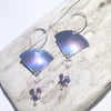  Handmade Coloured Titanium and Crystal Bead Fan Shaped Earrings  - UK Free Post