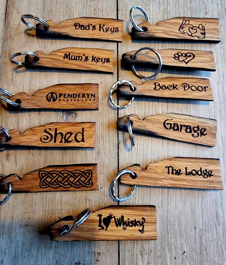 Personalised Whisky Barrel Keyring