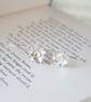 Silver primrose earrings, long silver earrings, silver botanical earrings - Image 2