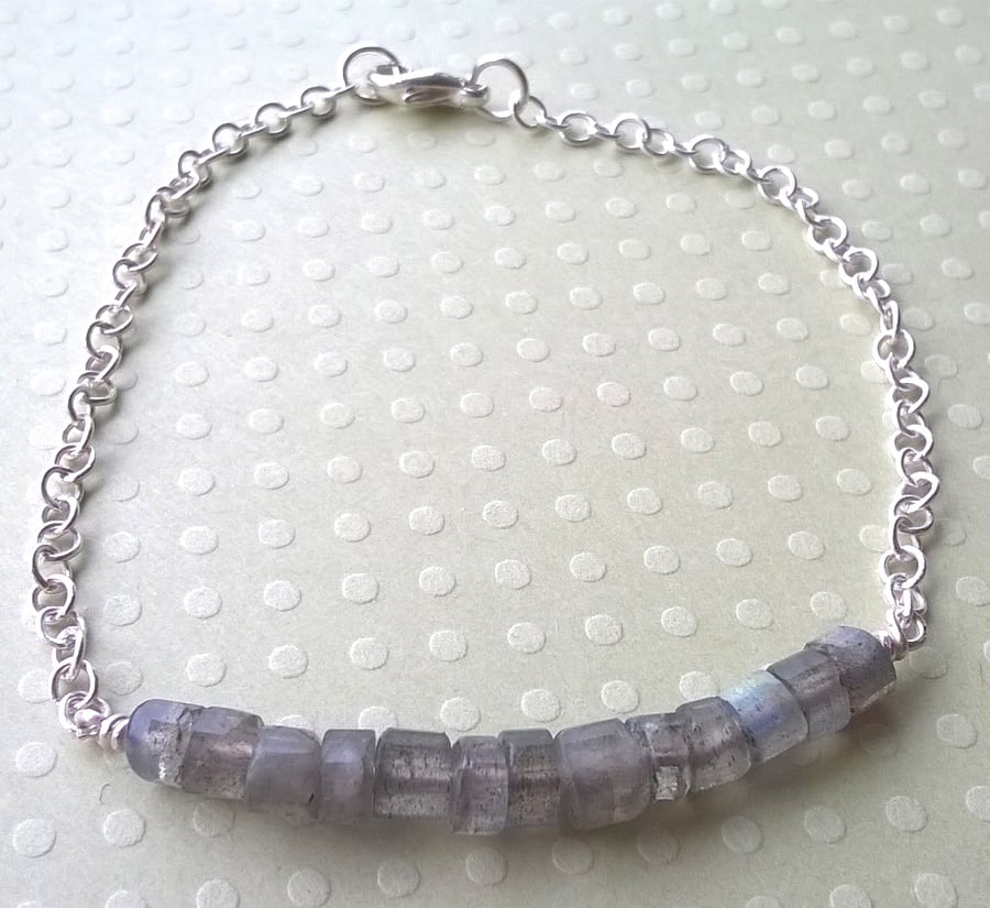 Labradorite bar bracelet