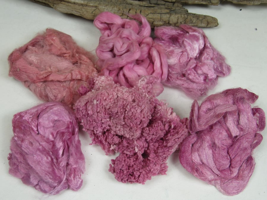 Natural Dye Cochineal Light Pink Mixed Plant Fibre Texture Craft Pack