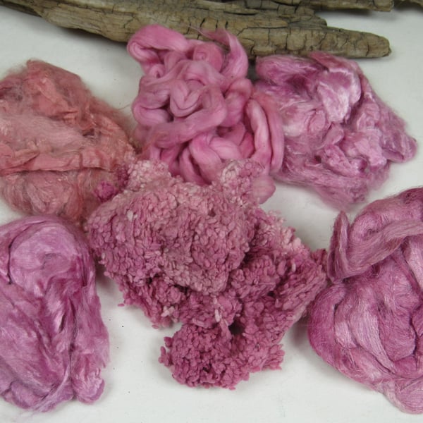 Natural Dye Cochineal Light Pink Mixed Plant Fibre Texture Craft Pack